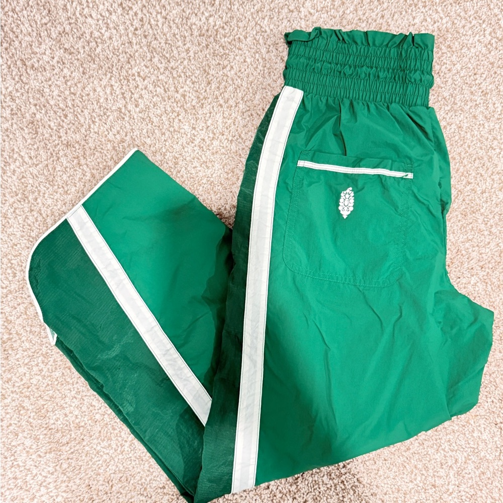 FP Movement by Free People Green Joggers with White Accents